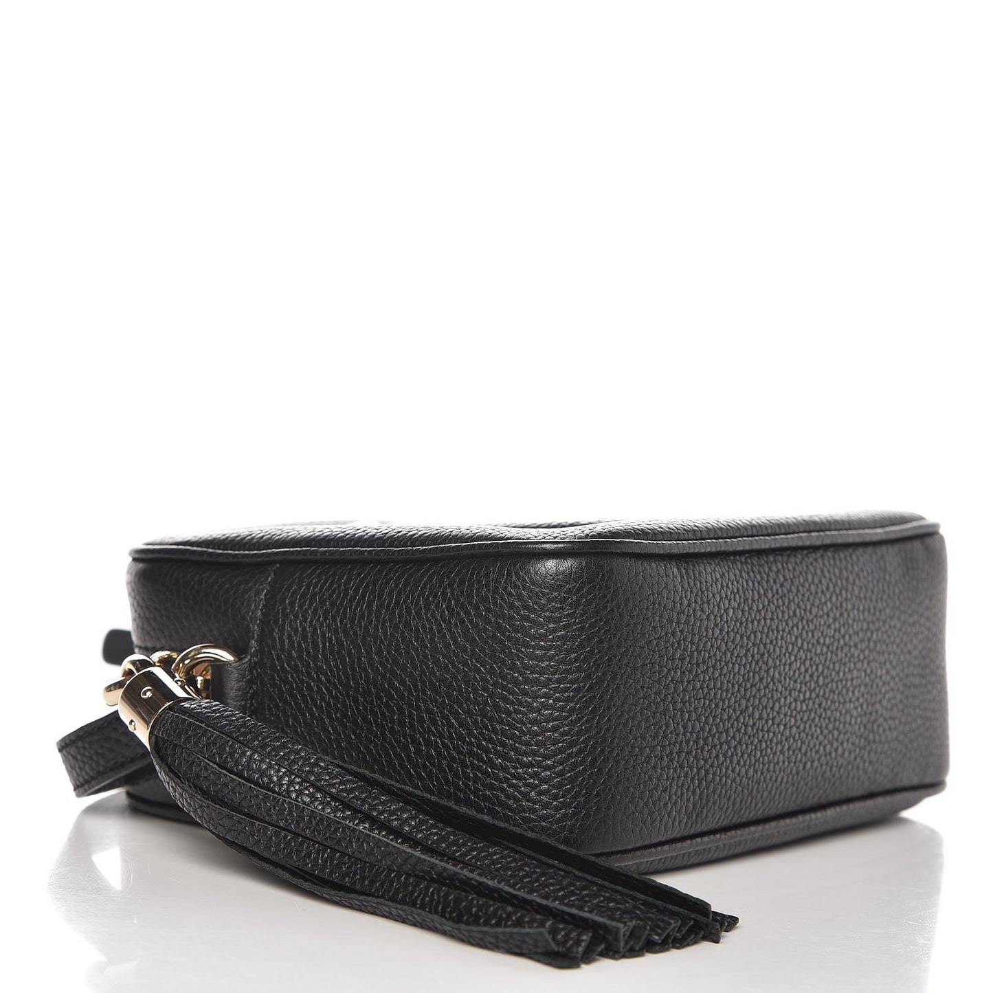 Pebbled Calfskin Small Soho Disco Bag Black