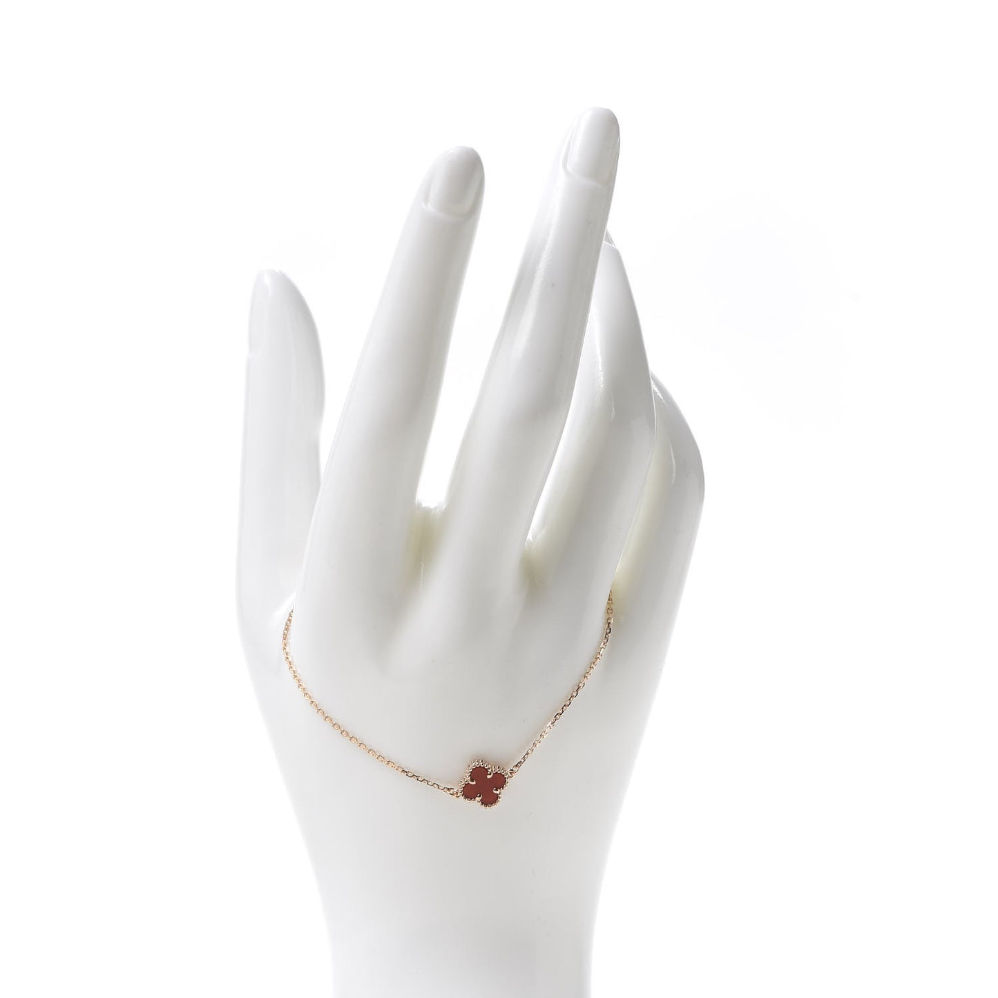 18K Rose Gold Carnelian Sweet Alhambra Bracelet