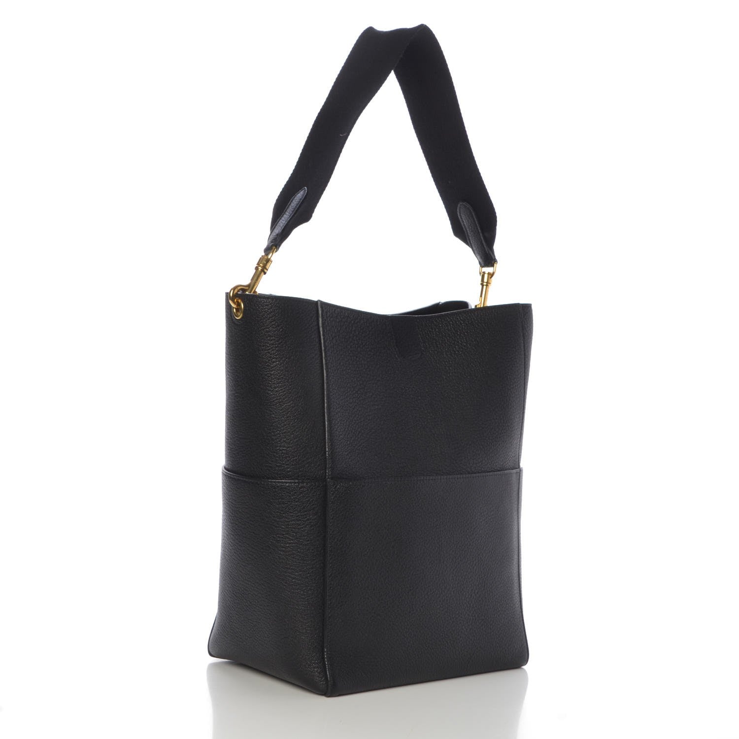 Celine Goatskin Sangle Bucket Bag Black 3 of 6
