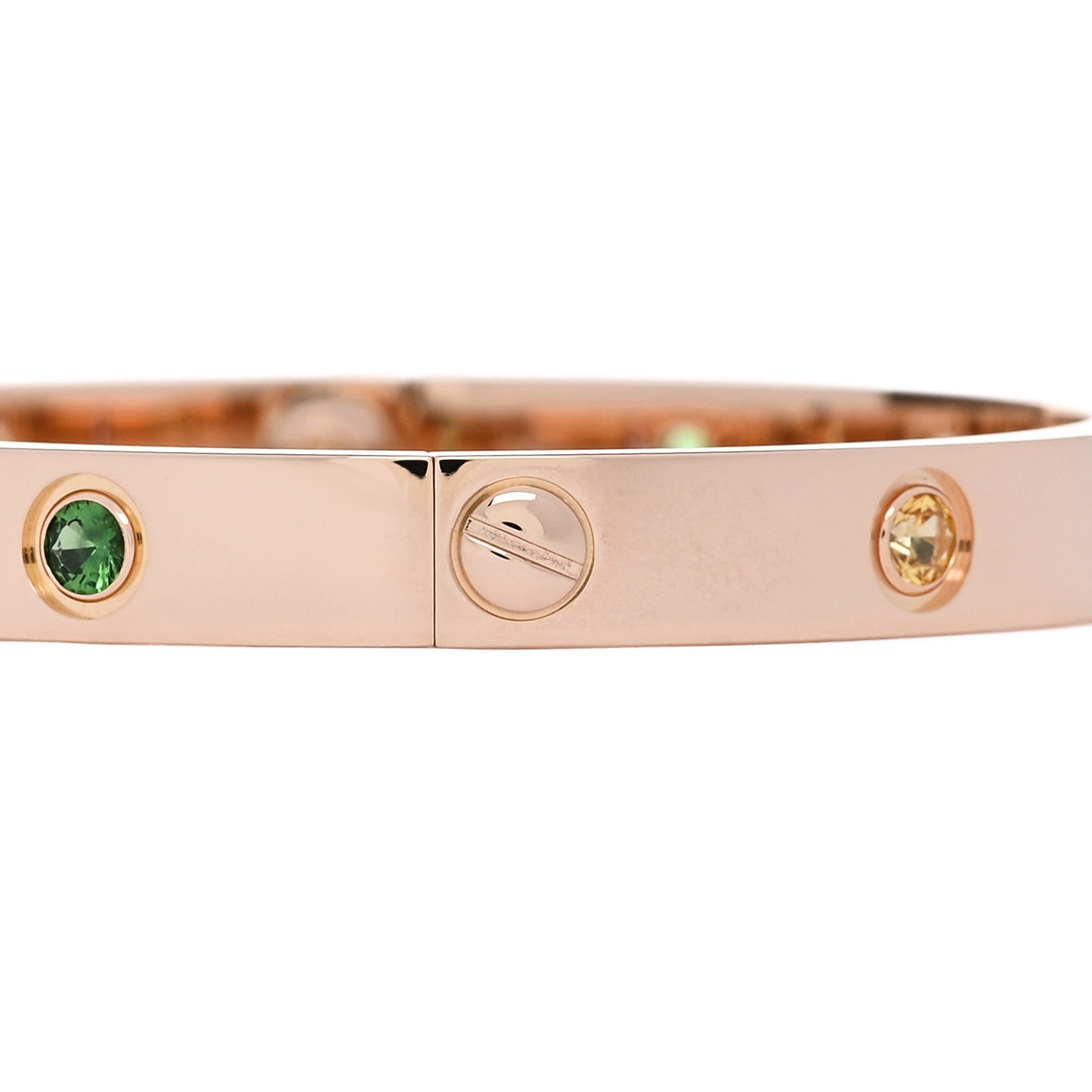 18K Pink Gold Sapphire Garnet Amethyst LOVE Bracelet 16