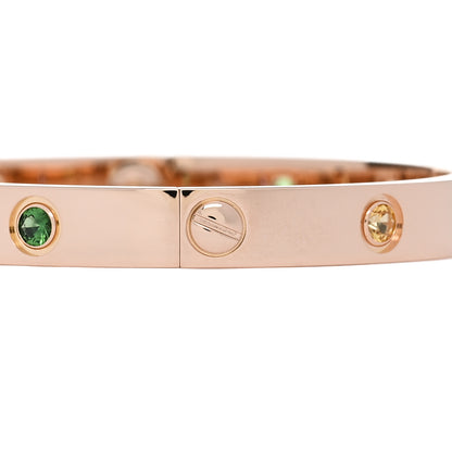 Cartier 18K Pink Gold Sapphire Garnet Amethyst LOVE Bracelet 16 3 of 7