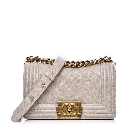 Chanel Caviar Quilted Small Boy Flap Light Grey 1 of 8