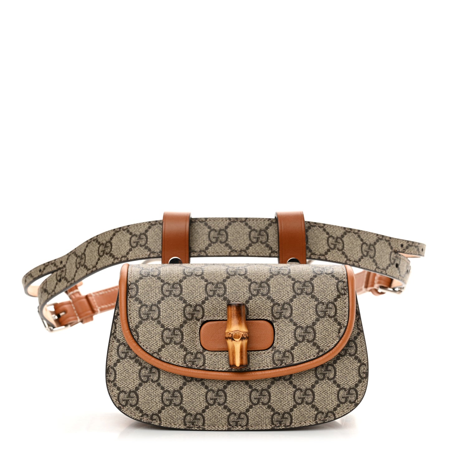 GG Supreme Monogram Web Bamboo Mini 1947 Belt Bag 80 32 Beige