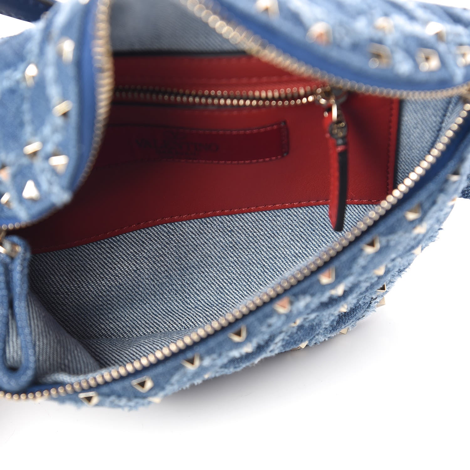 Valentino Garavani Denim Rockstud Spike Belt Bag 95 Denim 7 of 10