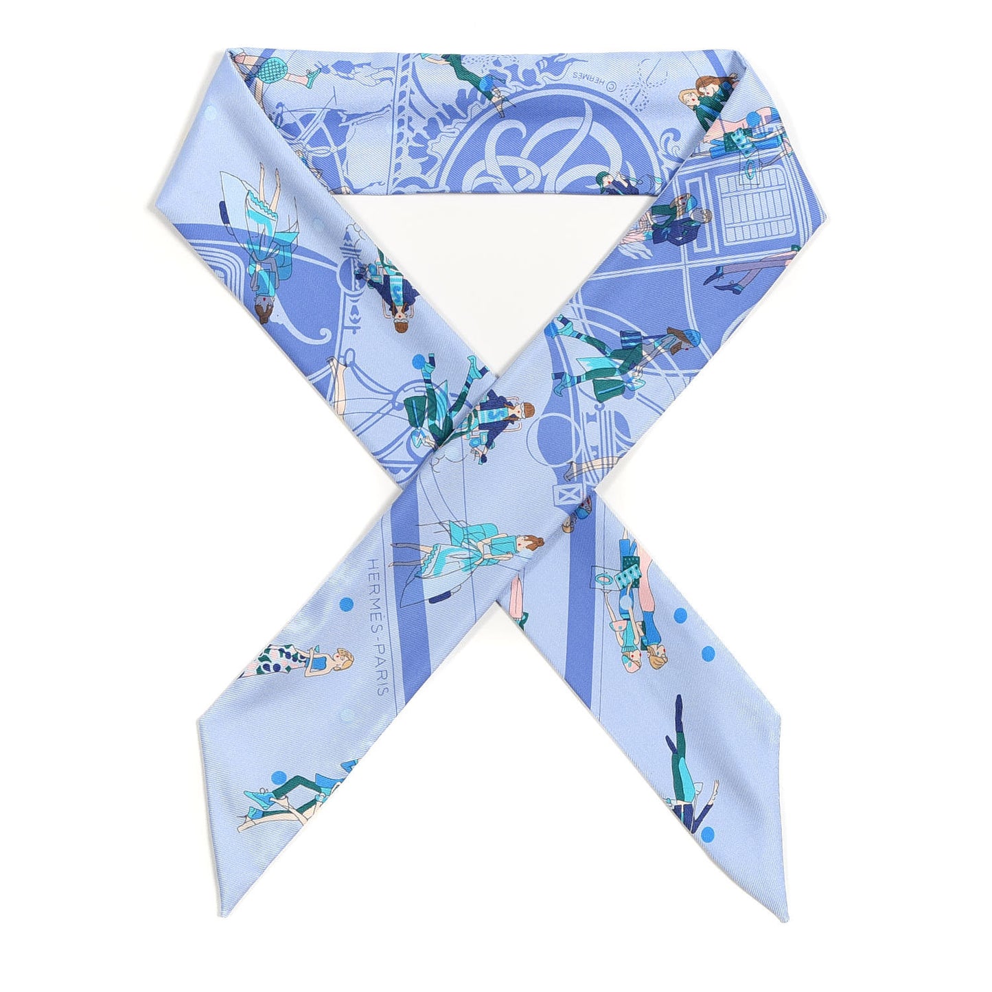 Silk Ex-Libris Les Parisiennes Twilly Ciel Turquoise Lavender