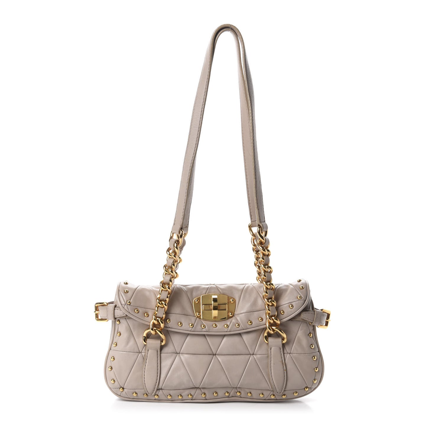 Nappa Quilted Studded Shoulder Bag Calce