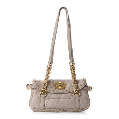 Miu Miu Nappa Quilted Studded Shoulder Bag Calce 1 of 18