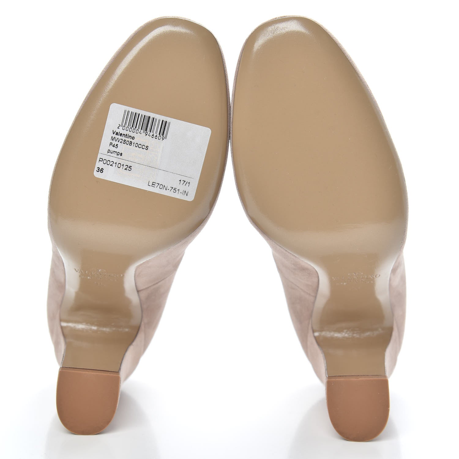 Valentino Garavani Suede Tan-Go 100mm Pumps 36 Poudre 5 of 9