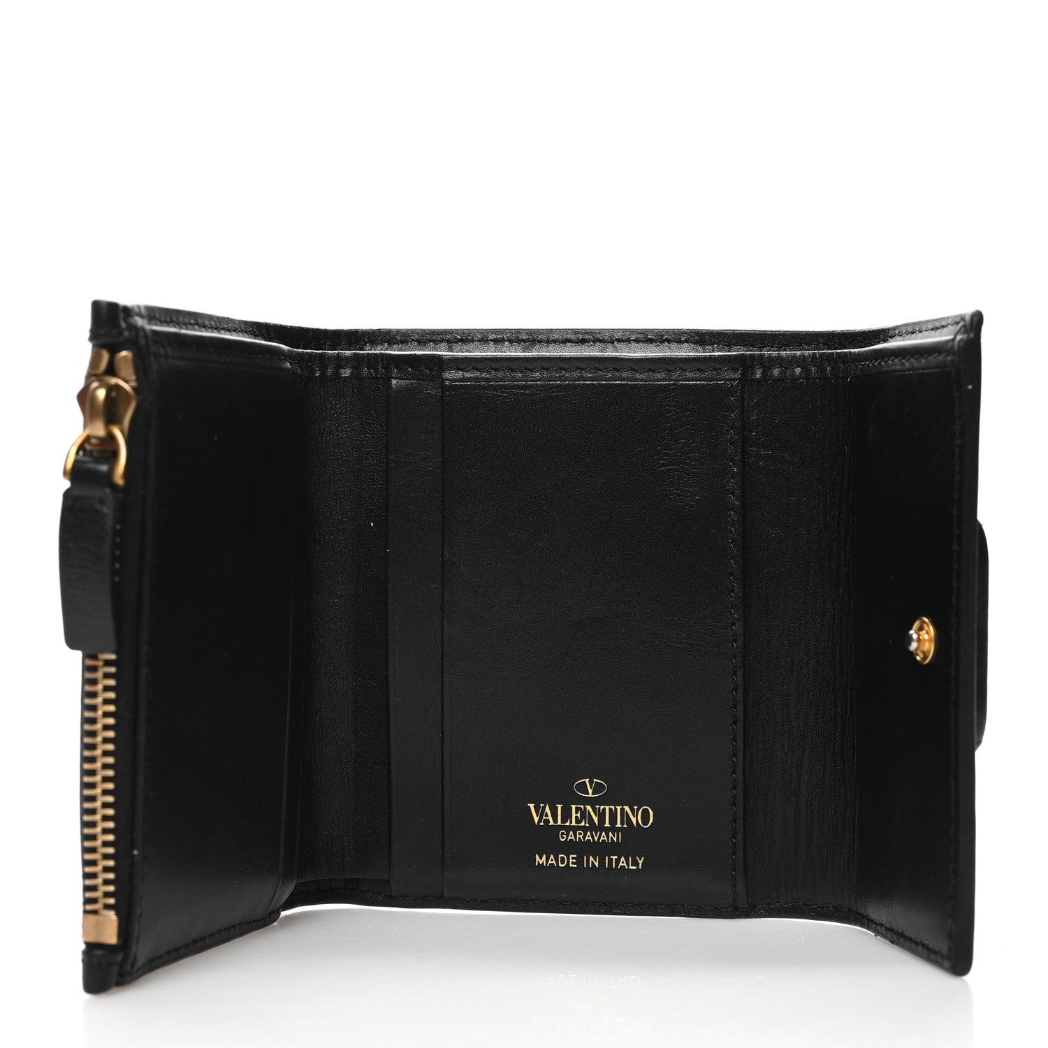 Valentino Garavani Calfskin VLogo Compact Wallet Black 6 of 10