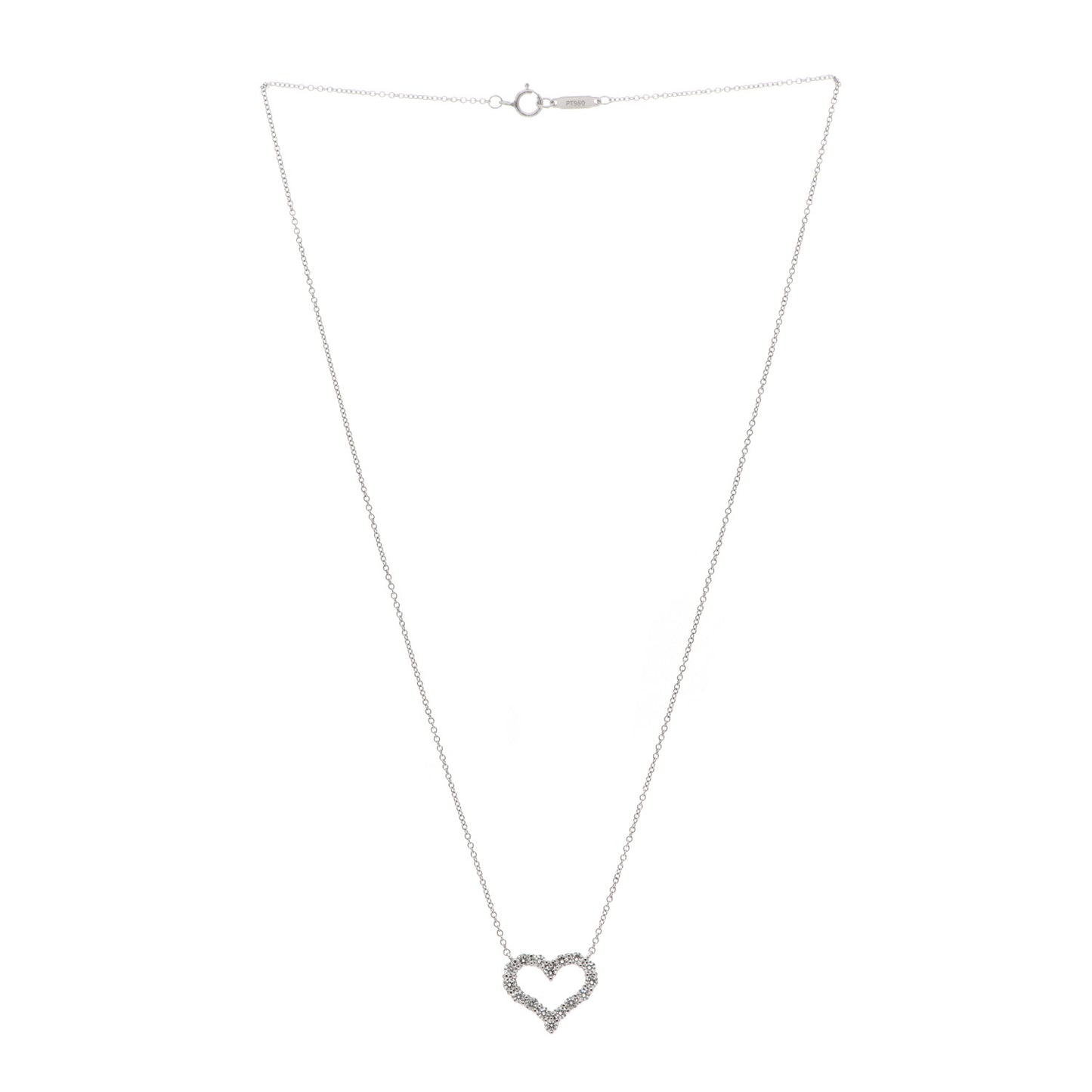 Platinum Diamond Small Heart Pendant Necklace