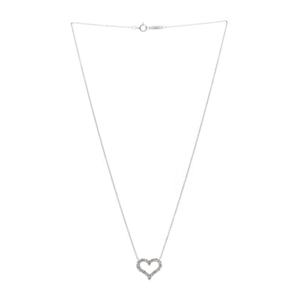 Tiffany Platinum Diamond Small Heart Pendant Necklace 3 of 6