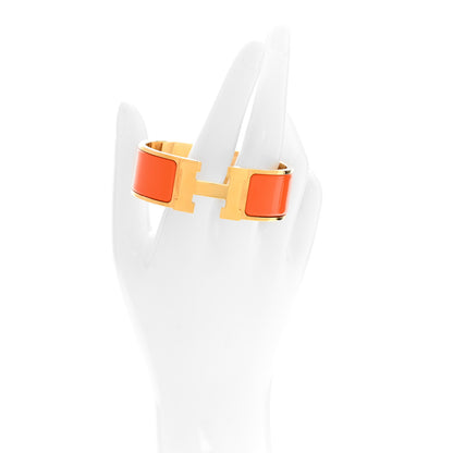 Hermes Enamel Wide Clic Clac H Bracelet PM Orange 2 of 4