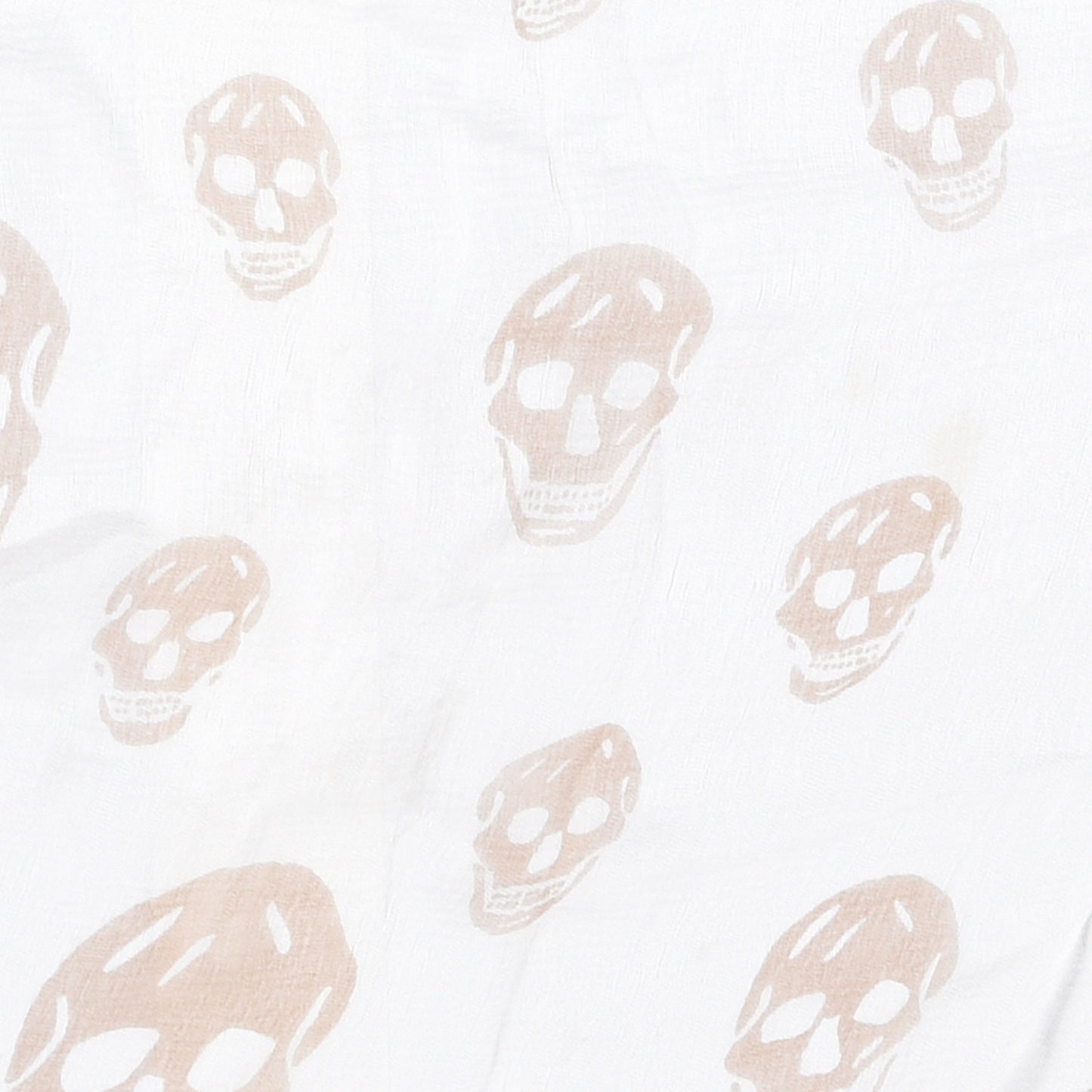 Silk Chiffon Skull Scarf Beige Ivory