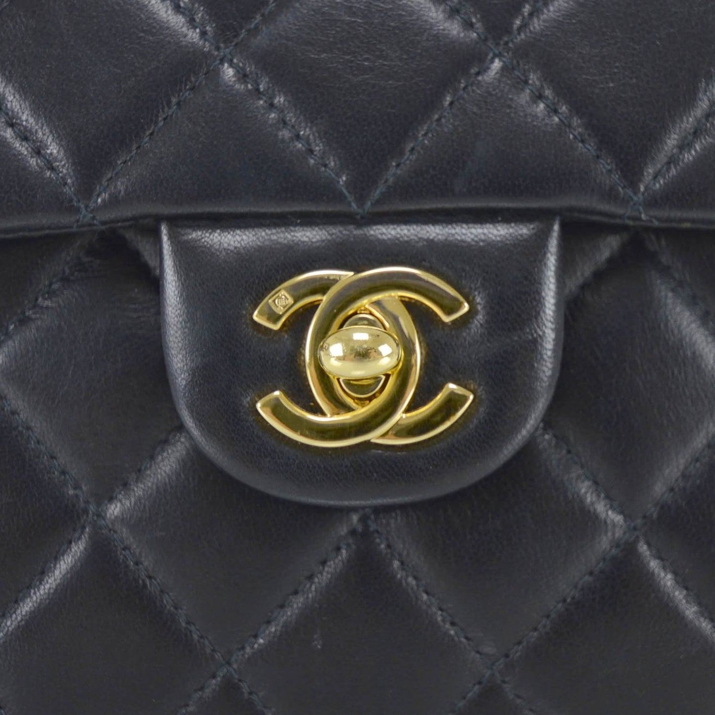 Lambskin Quilted Mini Flap Black