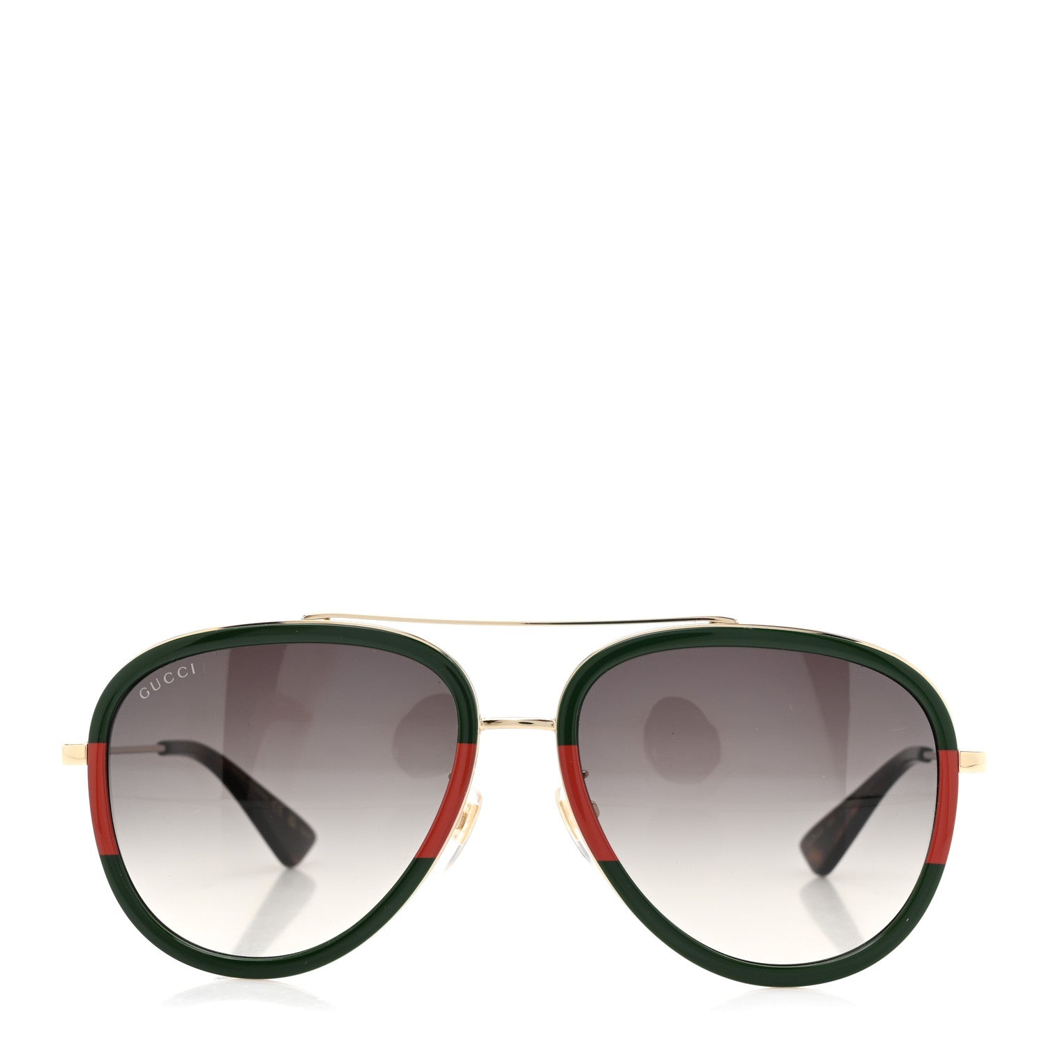 Gucci Web Aviator Sunglasses GG0062S Green Red 2 of 8