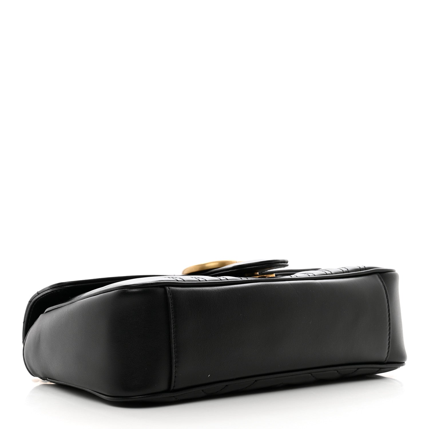 Gucci Calfskin Matelasse Small GG Marmont Shoulder Bag Black 4 of 10