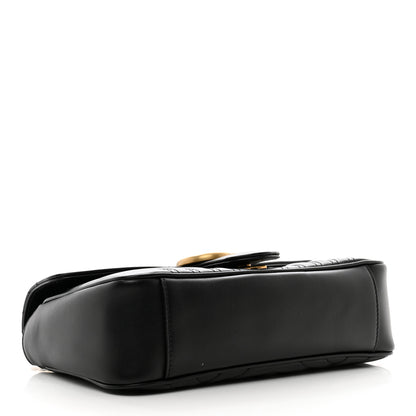 Gucci Calfskin Matelasse Small GG Marmont Shoulder Bag Black 4 of 10