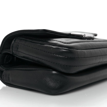 Fendi Shiny Nappa Trapuntata Micro Double Baguette Black 9 of 10