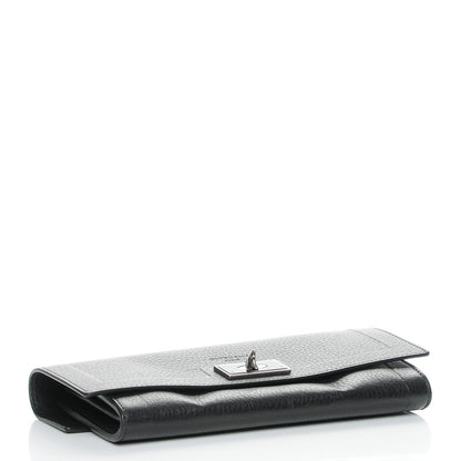 Givenchy Grained Calfskin Shark Lock Long Flap Wallet Black 4 of 7