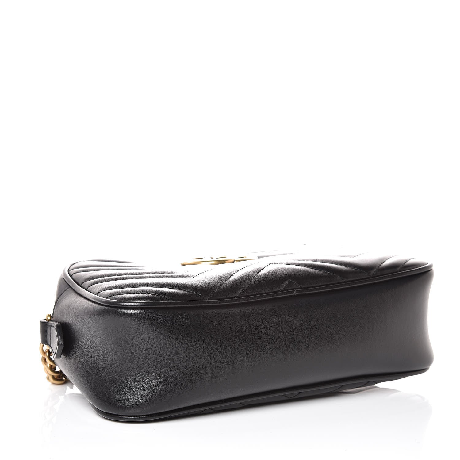 Gucci Calfskin Matelasse Small GG Marmont Chain Shoulder Bag Black 4 of 7
