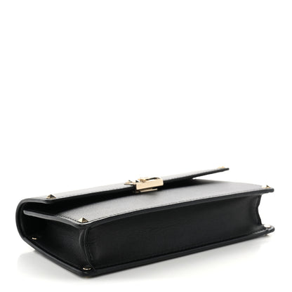 Valentino Garavani Calfskin Rockstud Flip Lock Top Handle Bag Black 4 of 9