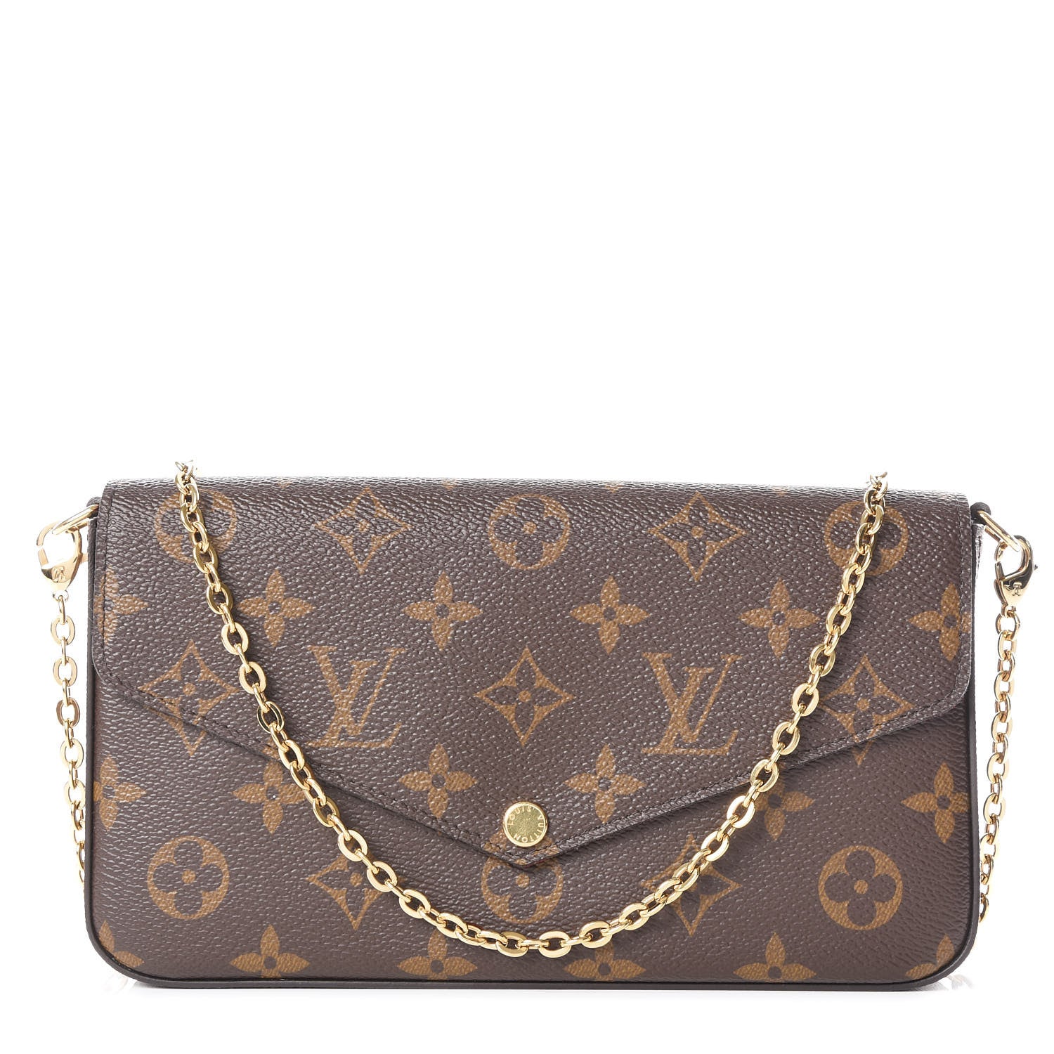 Louis Vuitton Monogram Pochette Felicie Chain Wallet Fuchsia 1 of 11