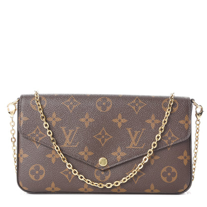 Louis Vuitton Monogram Pochette Felicie Chain Wallet Fuchsia 1 of 11