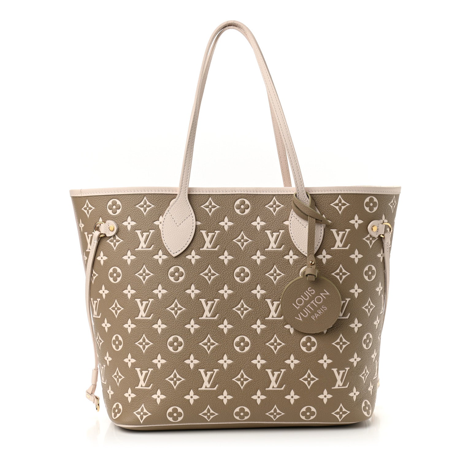 Louis Vuitton Empreinte Monogram Spring In The City Neverfull MM Kaki Beige Cream 3 of 10