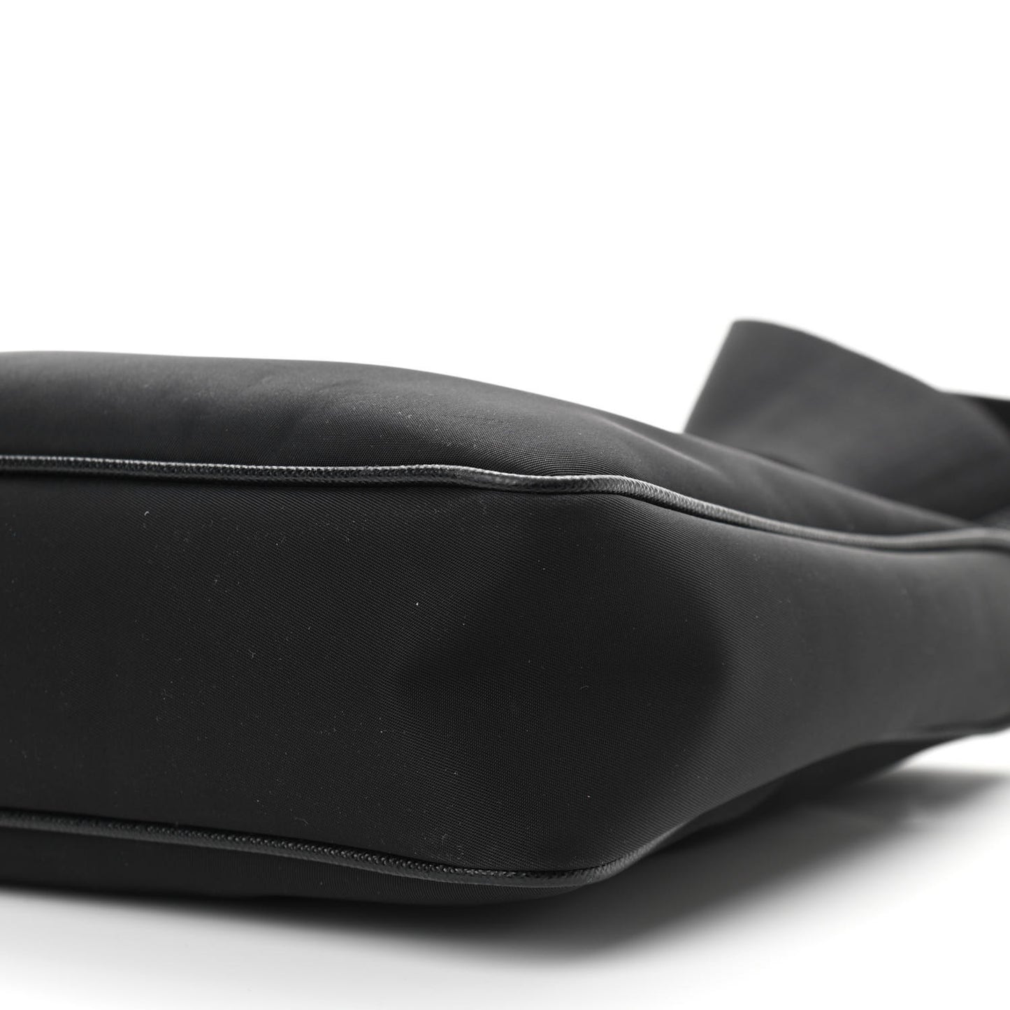 Re-Nylon Saffiano Pocket Zippered Shoulder Bag Black