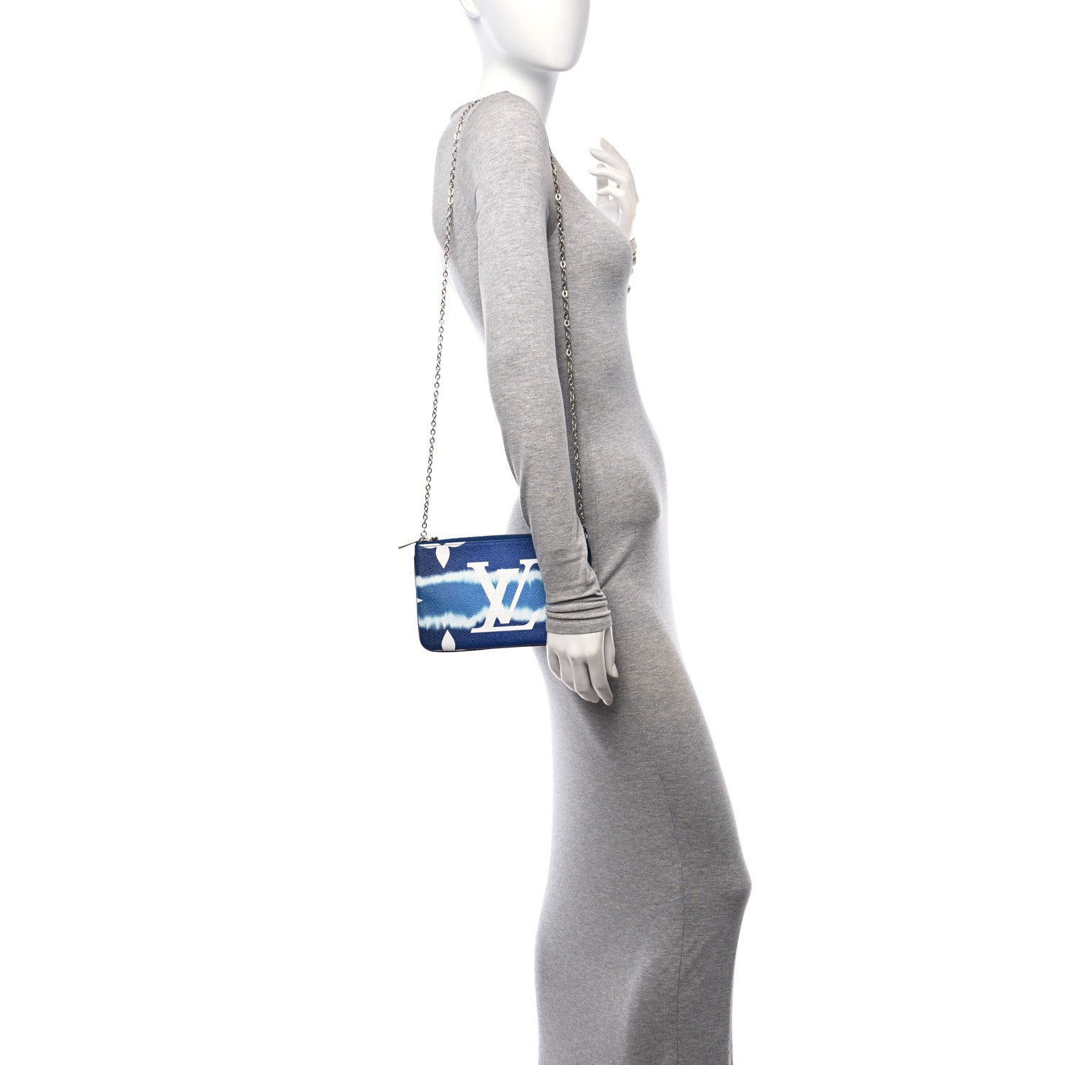 Louis Vuitton Monogram Giant Escale Double Zip Pochette Blue 2 of 10
