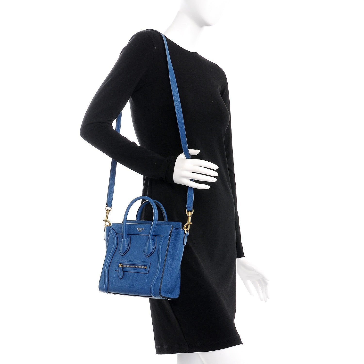 Celine Goatskin Nano Luggage Sea 2 of 9