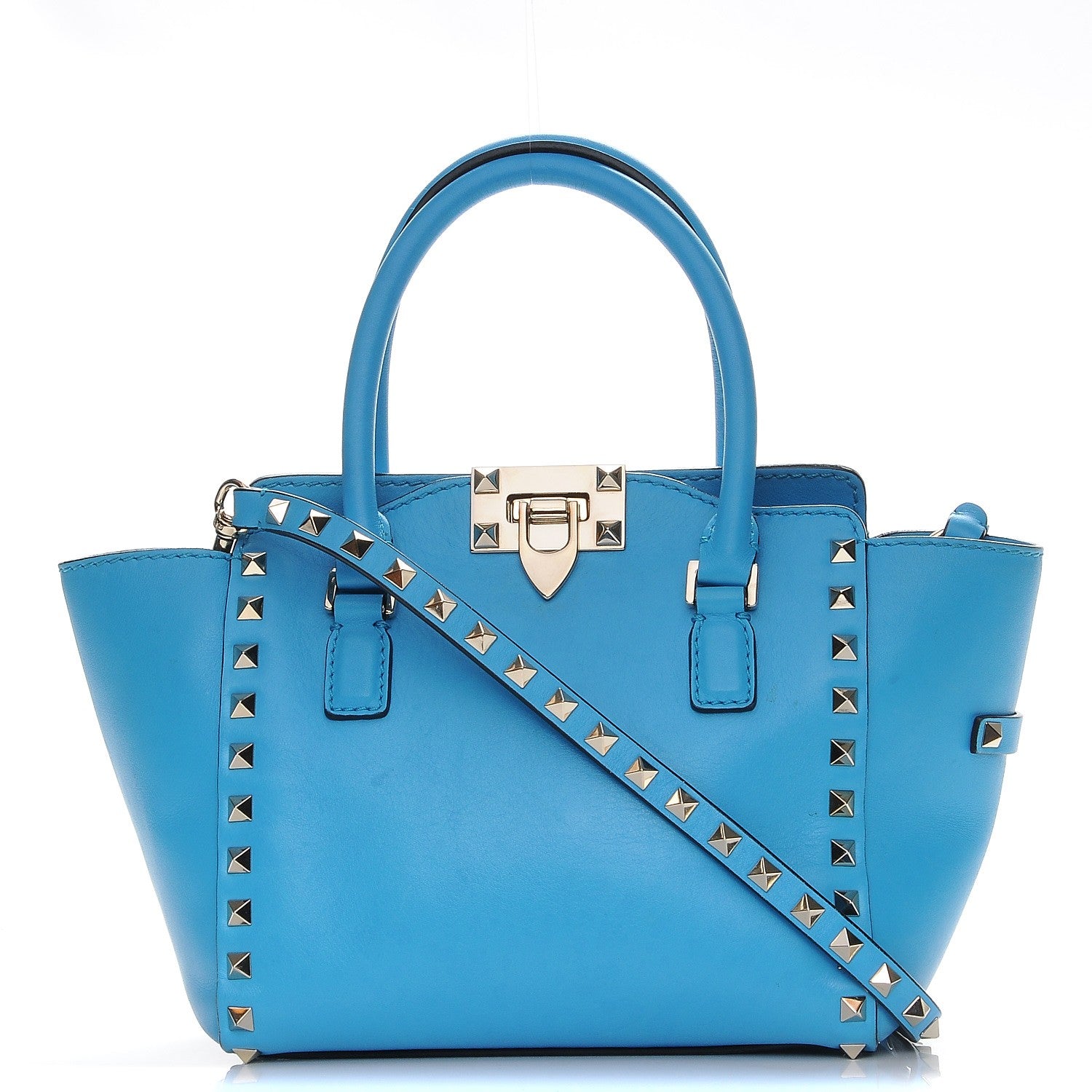 Valentino Garavani Vitello Mini Rockstud Double Handle Tote Parrot 1 of 10