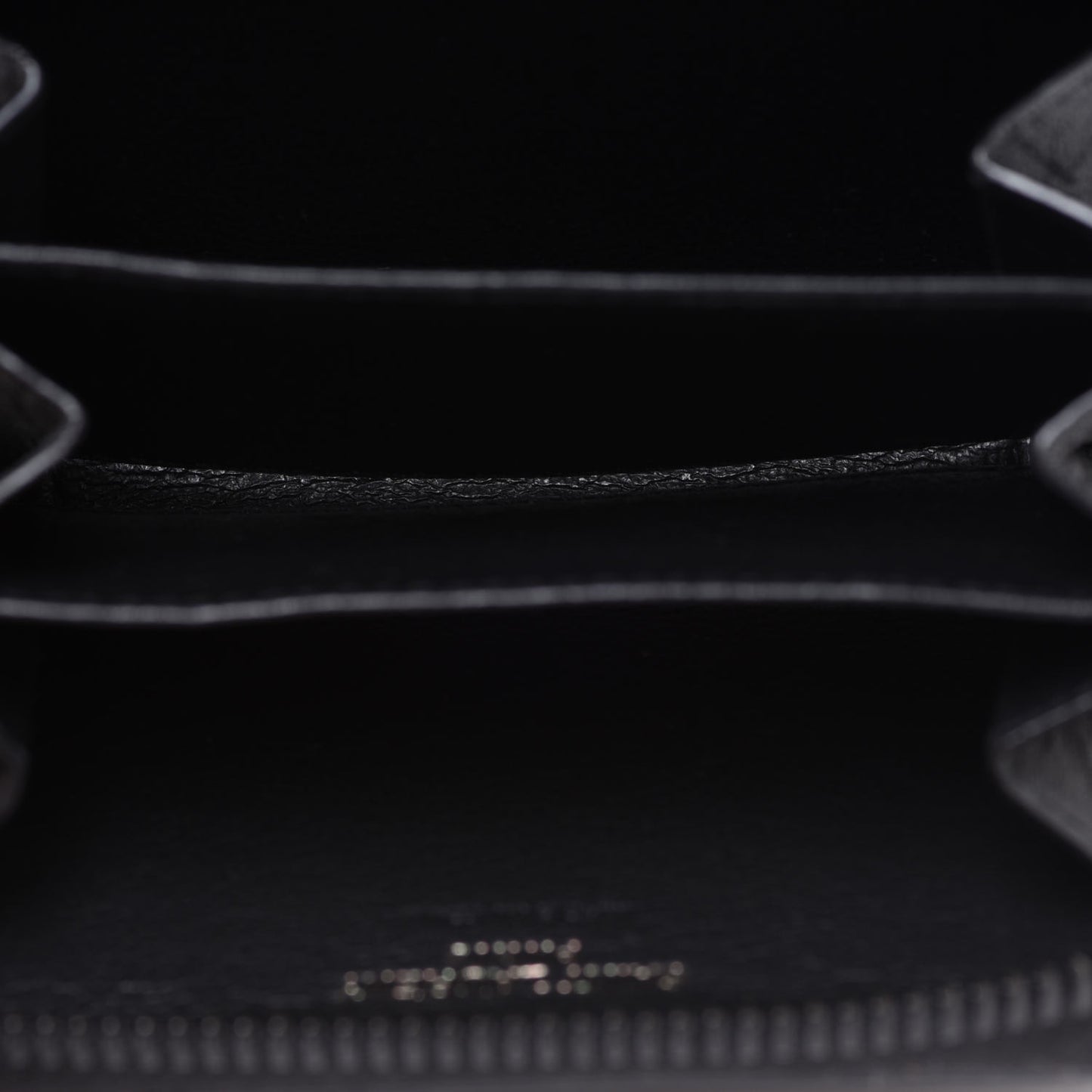 Calfskin Crocodile Embossed Monogram Zip Coin Purse Black