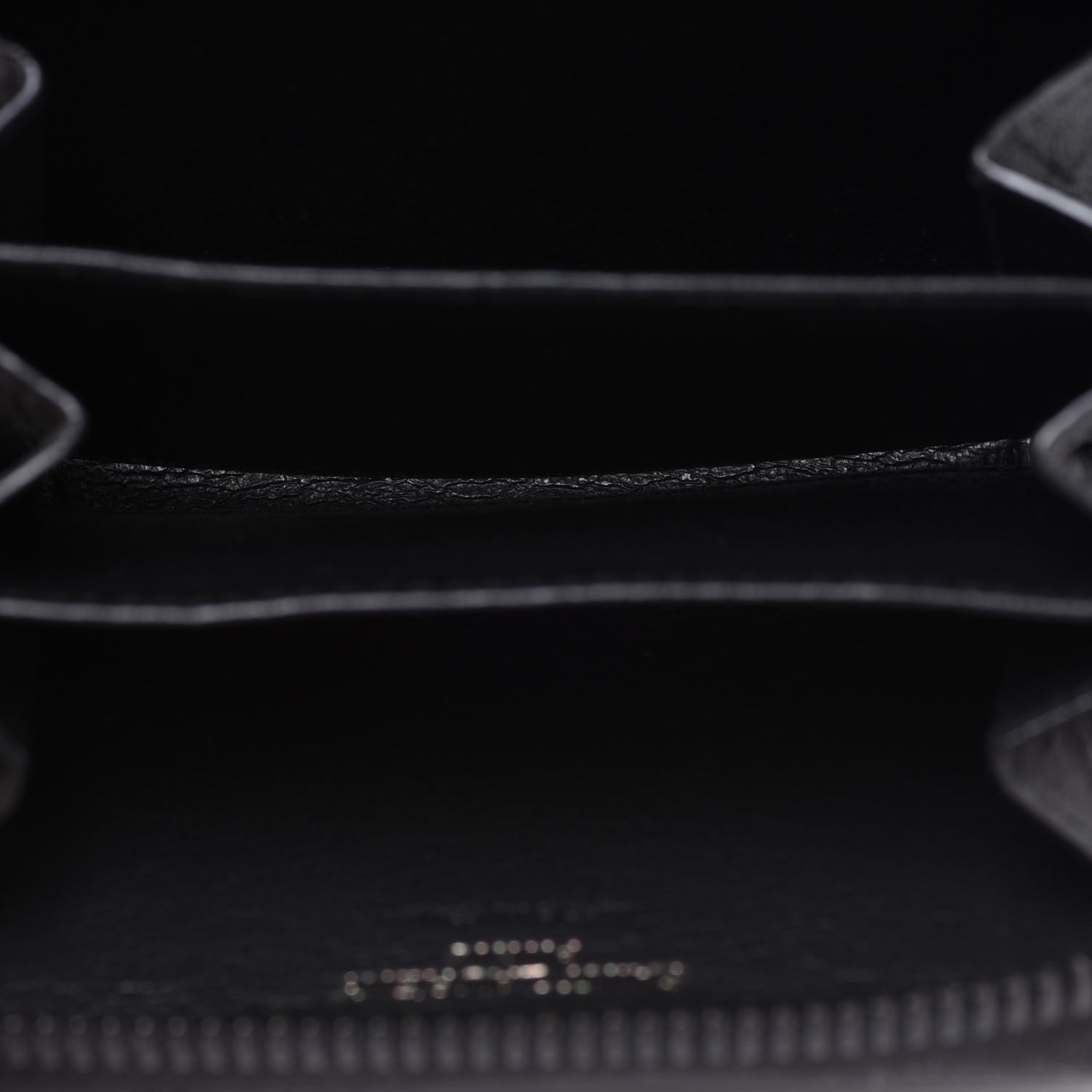 Saint Laurent Calfskin Crocodile Embossed Monogram Zip Coin Purse Black 5 of 7