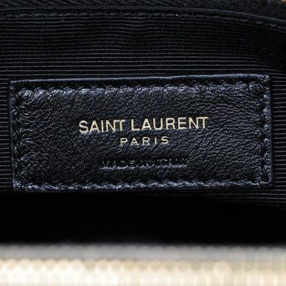 Saint Laurent Grain De Poudre Matelasse Chevron Monogram Shopping Bag Fog 6 of 7