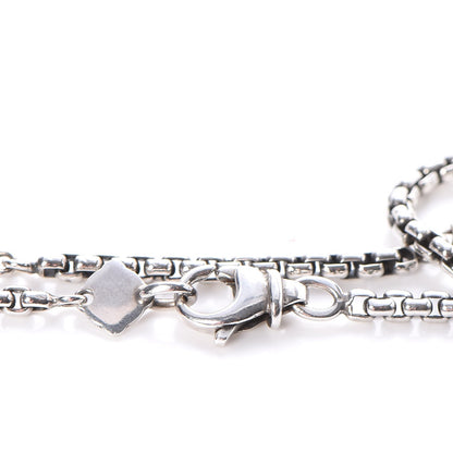 David Yurman Sterling Silver 14K Yellow Gold Pearl Logo Station Necklace 16" 5 of 7