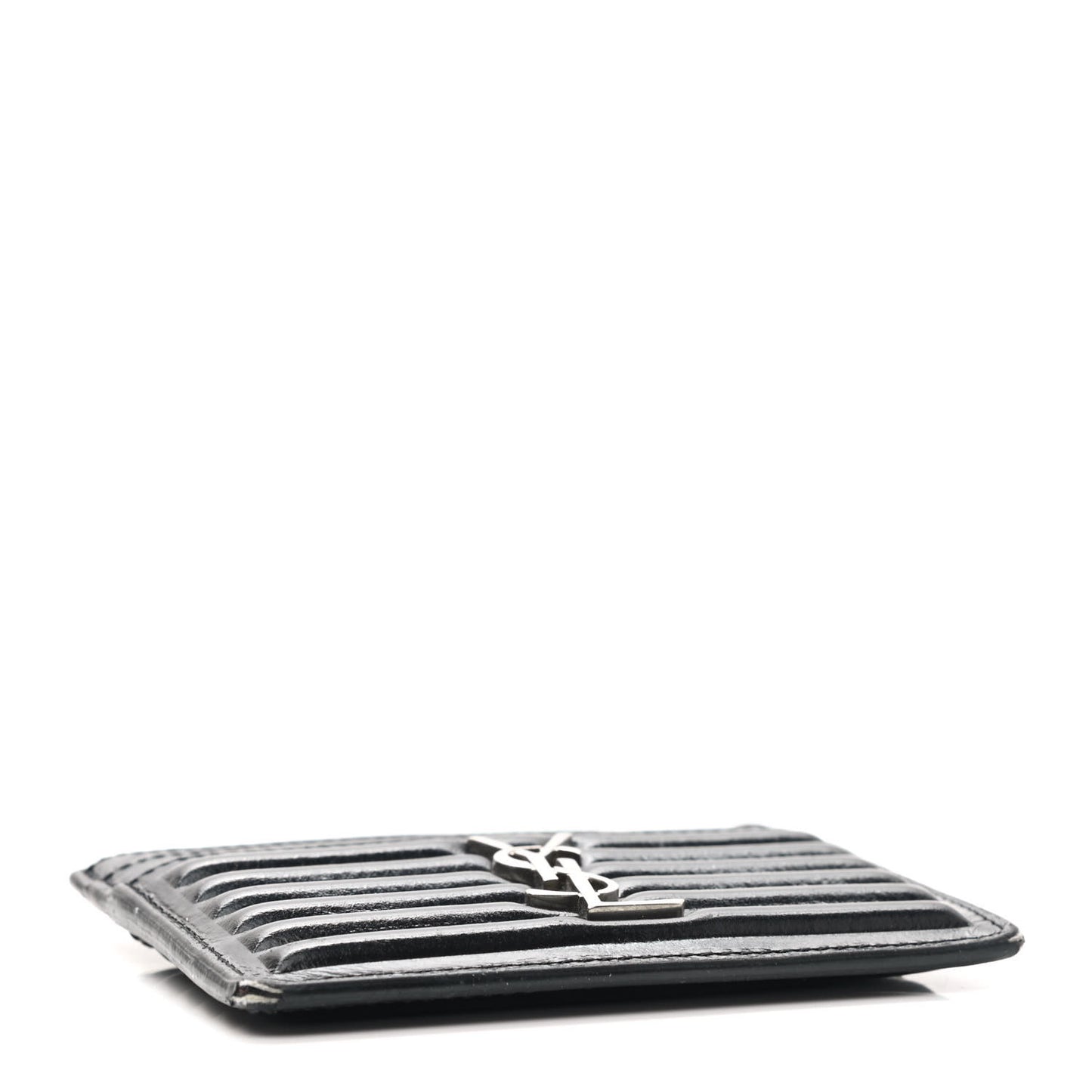 Ribbed Calfskin Opium Monogram Credit Card Case Black