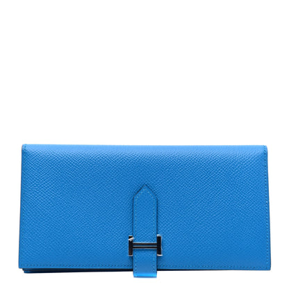 Hermes Epsom Bearn Gusset Wallet Bleu Hydra 1 of 4