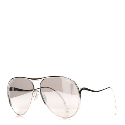 Chanel Mirrored Pilot Sunglasses 71790 Silver 1 of 8