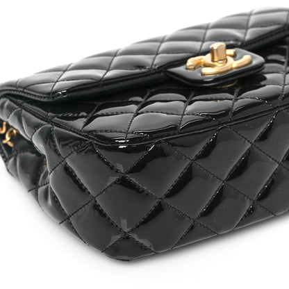 Chanel Patent Enamel Quilted Small Coco Hearts Square Flap Black 7 of 8
