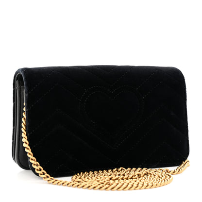 Gucci Velvet Matelasse GG Marmont Mini Bag Black 3 of 21