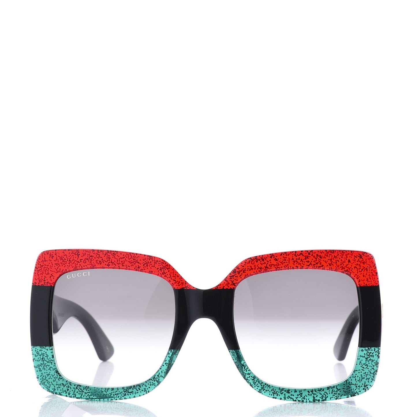 Square Frame GG0083S Sunglasses Glitter Red Black Green