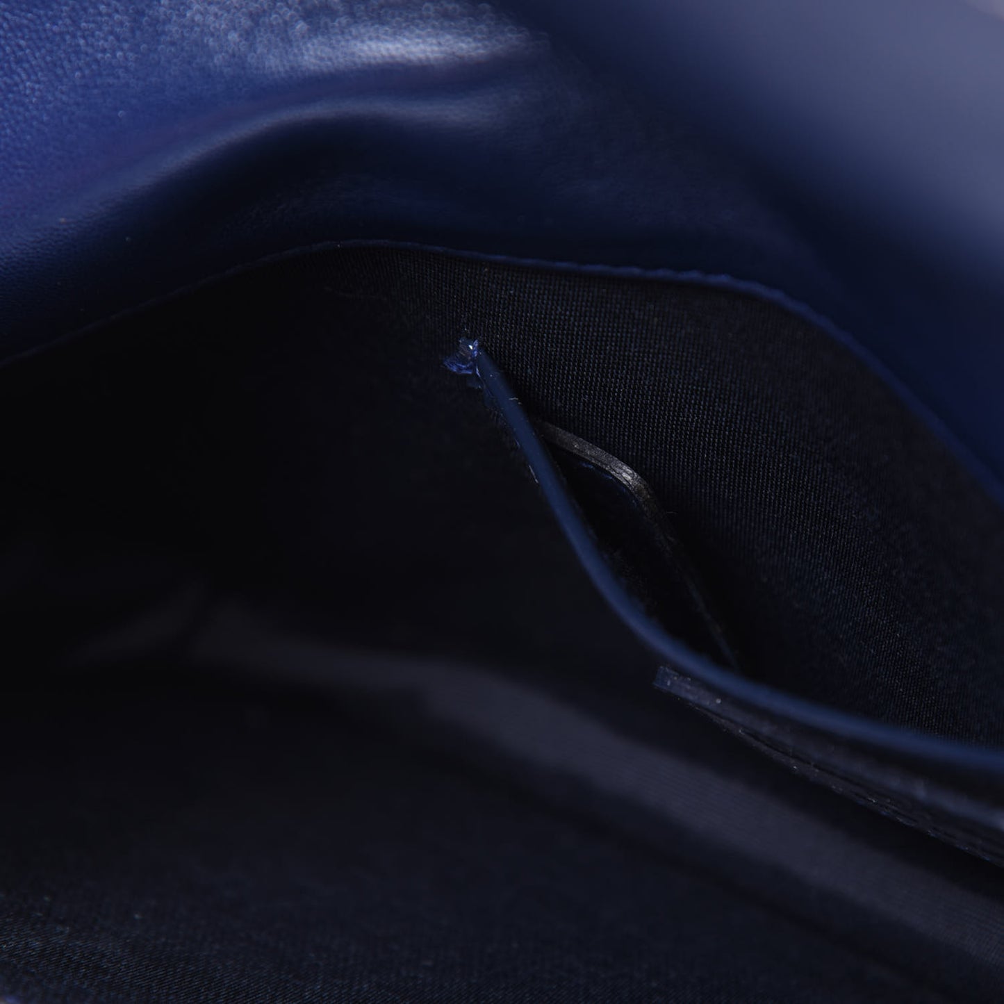 Patent Cannage Lady Dior Convertible Clutch Navy Blue