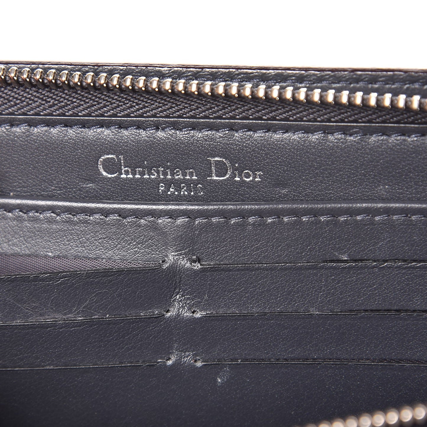 Metallic Bullcalf Diorissimo Voyageur Wallet Silver