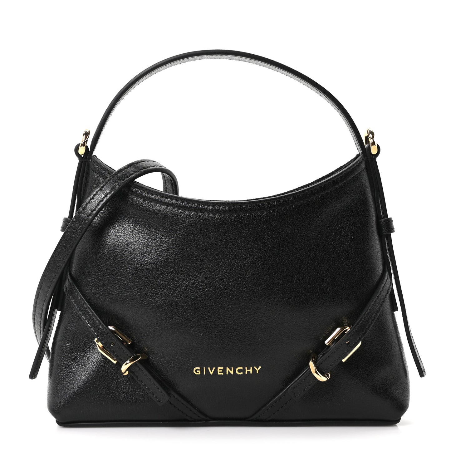 Tumbled Calfskin Nano Voyou Bag Black