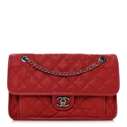 Chanel Caviar Quilted Large French Riviera Flap Red 1 of 10