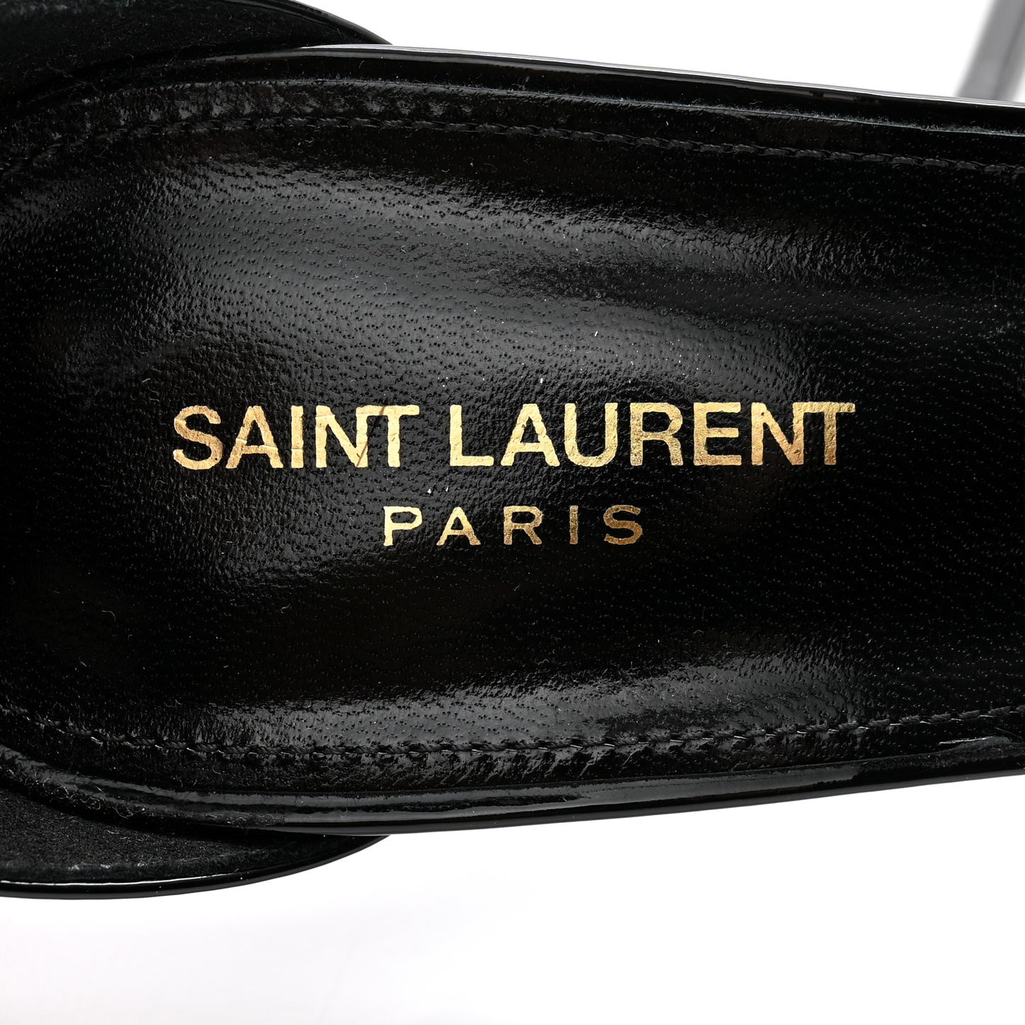 Patent Calfskin Fur Jamie 110 Pumps 38.5 Black