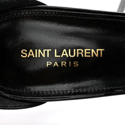 Saint Laurent Patent Calfskin Fur Jamie 110 Pumps 38.5 Black 6 of 9