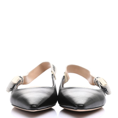 Christian Dior Lambskin Ribbon J'Adior Slingback Ballet Flats 35 Black 3 of 8