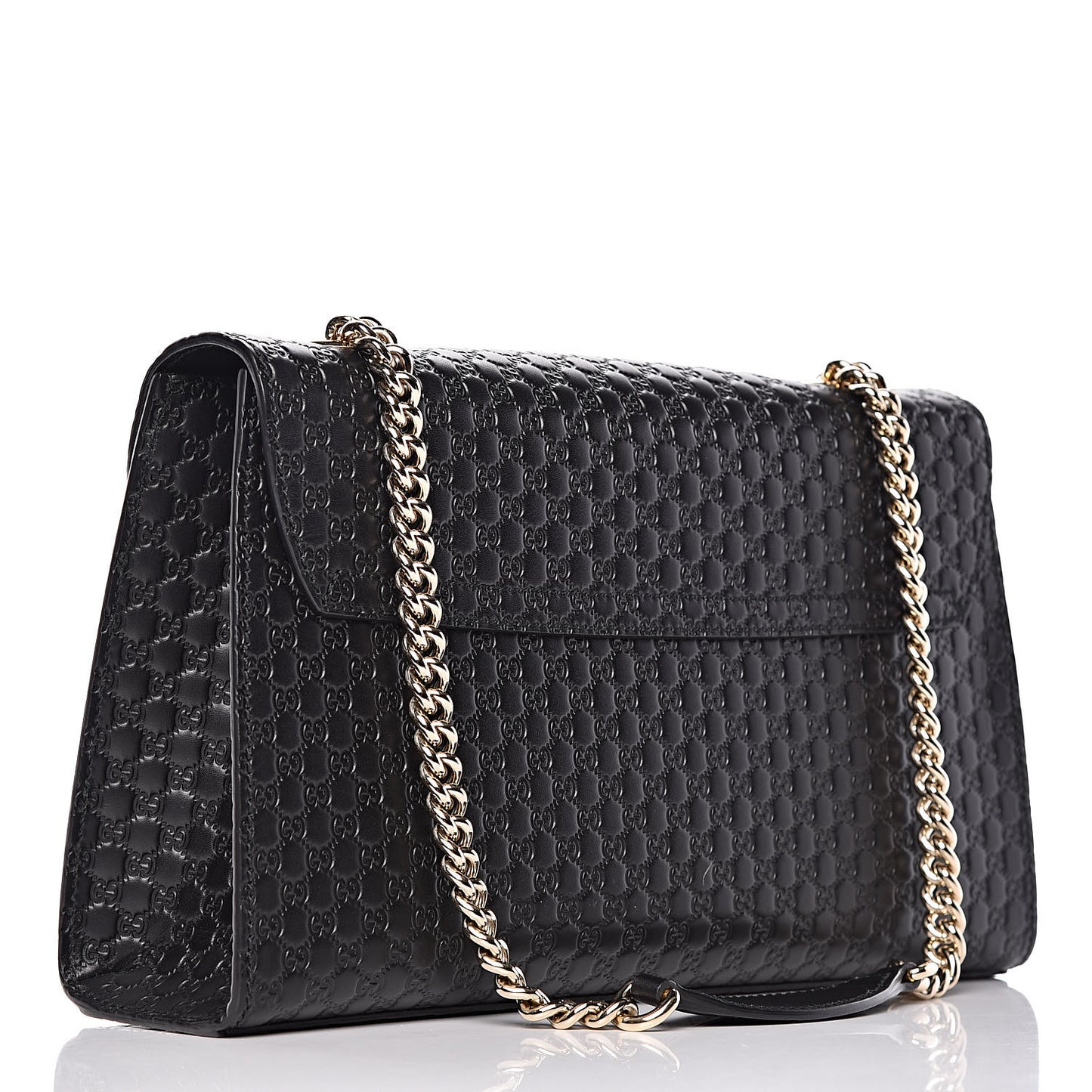 Microguccissima Medium Emily Chain Shoulder Bag Black